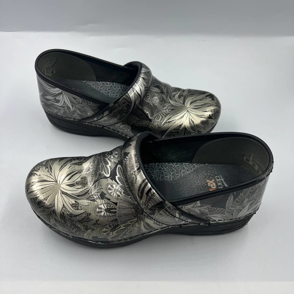 Dansko XP 20 Mules Clogs SIlver Greenery Mosaic Slip On Women's 40 US 9.5 - 10 - Picture 11 of 13